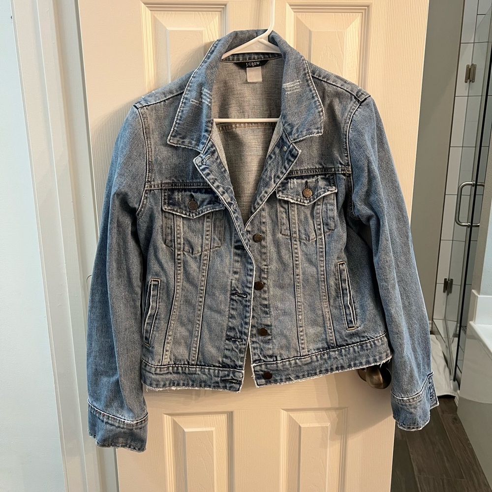 J. Crew Distressed Blue Jean Jacket